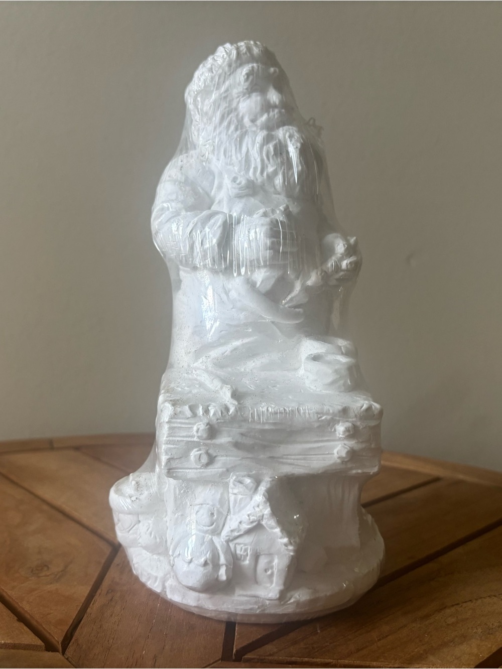 NOS Vintage Chalk-ware Mold Ready to Paint Santa Figurine Home Art
